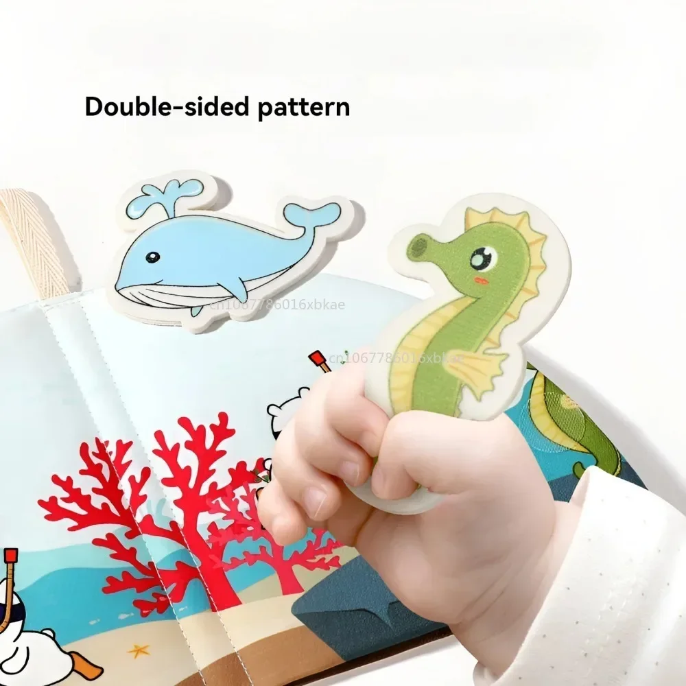 Montessori Baby Toys Tear Cloth Book Matching Picture Repeatedly Tear Paste Puzzle Early Education Cognition juguetes para bebé