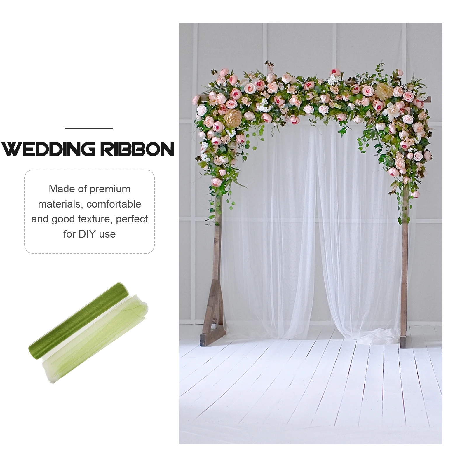 

Sheer Yarn Gauze Tulle Wedding Decor Ribbon Fabric DIY Mesh Colorful Party Bridal Veil Lightweight Storage Premium