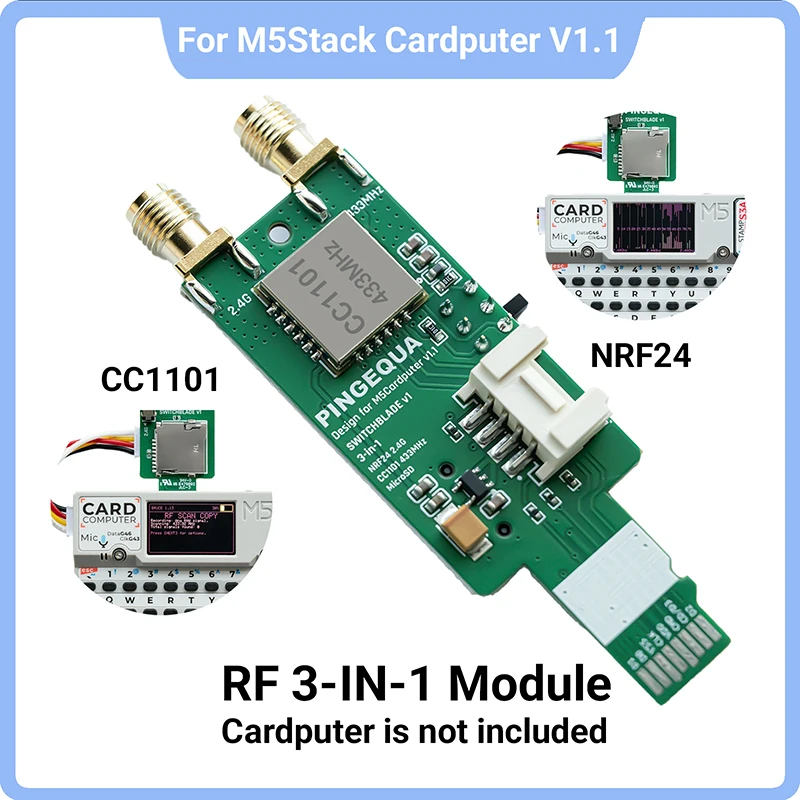 

Радиочастотный модуль M5Stack Cardputer CC1101, 433 МГц, интерфейс Grove Plug & Play, работает с прошивкой Брюса
