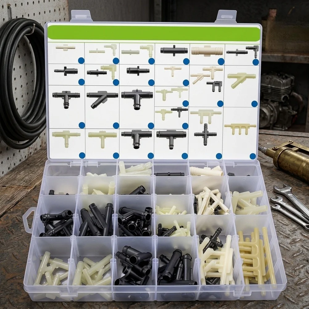 Nylon Vacuum Connector Kit 159PCS 32 Different Sizes for Automotive Brake Booster HVAC and Fuel Lines Installation