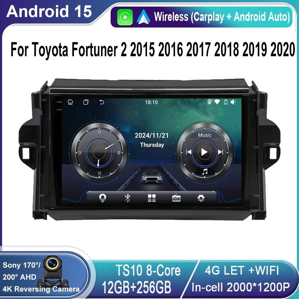 

Android 15 For Toyota Fortuner 2 2015 2016 2017 2018 2019 2020 Car Radio Stereo Multimedia Navigation GPS Carplay WIFI Headunit