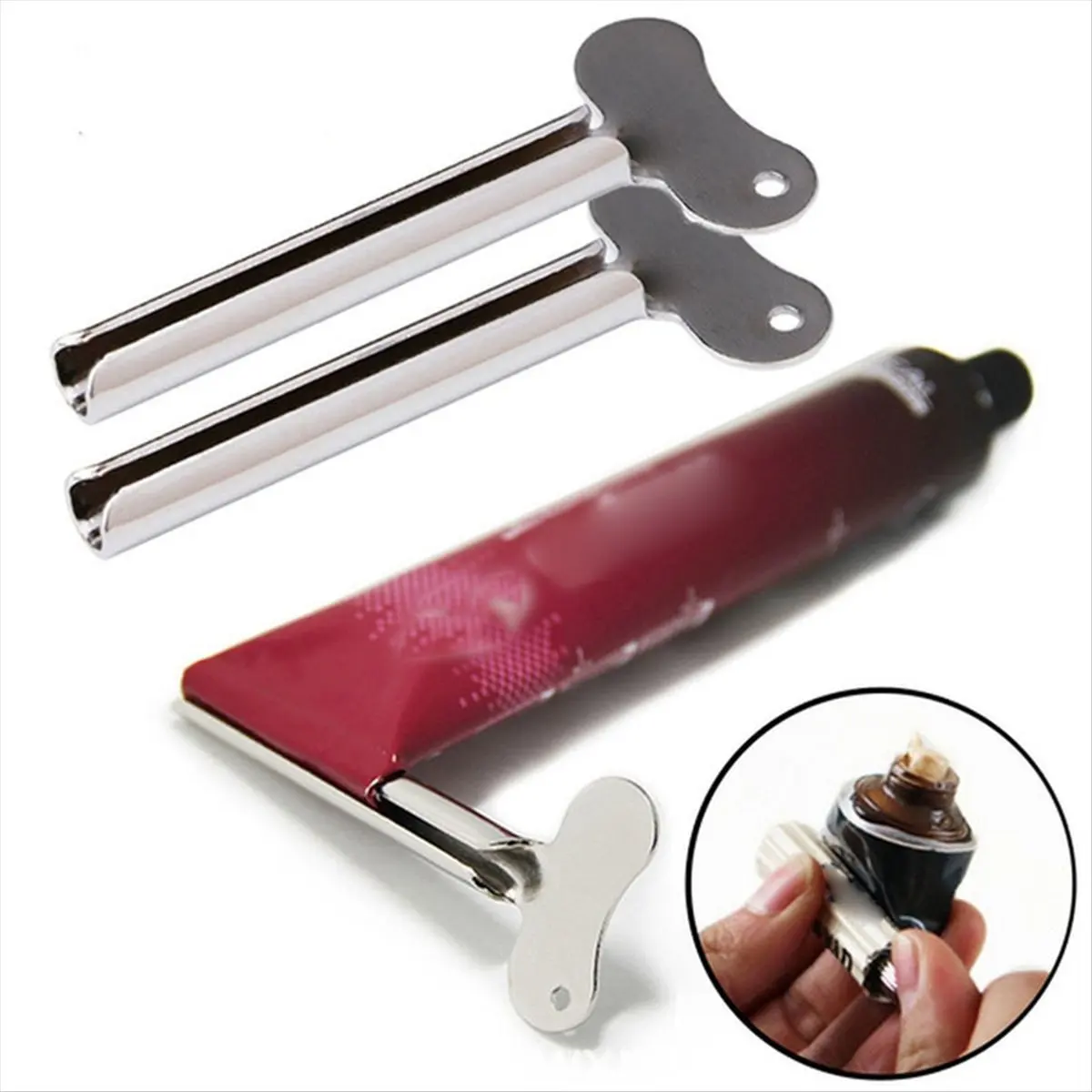 

ESTR 6 Pcs Stainless Steel Toothpaste Tube Squeezers Metal Key Toothpaste Squeezers for Cosmetic Tubes Squeezer