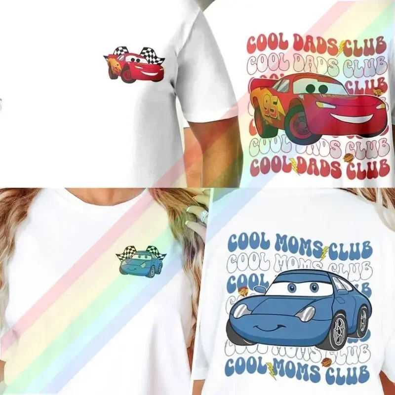 

Family Story McQueen Cool Dad Club and Sally Cool Mom Club T-shirt Funny Lightning Car Couple Family Gift Short SleeveSAO