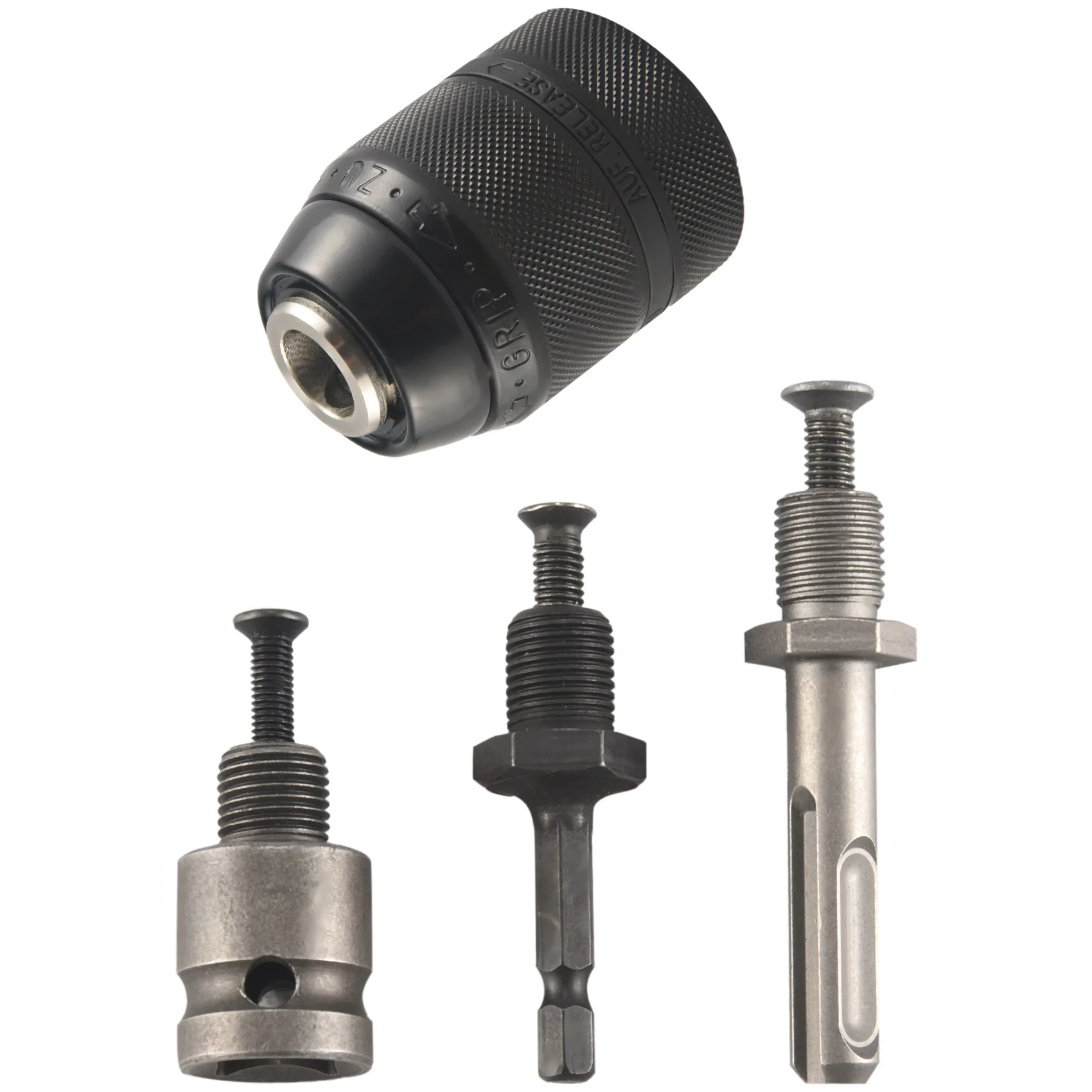 1/2-20UNF Keyless 1.5-13mm 3-Jaw Drill Chuck Quick Change Adapter SDS-Plus Handle 1/4Inch Hexagonal Rotary Hammer