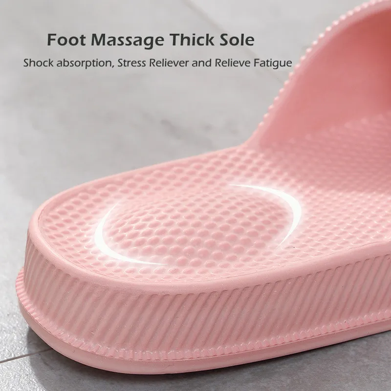 Soft EVA Massage Slippers Men Women Home Slippers Outdoor Beach Shoes Couples Sandals Light House Bathroom Non-slip Slides