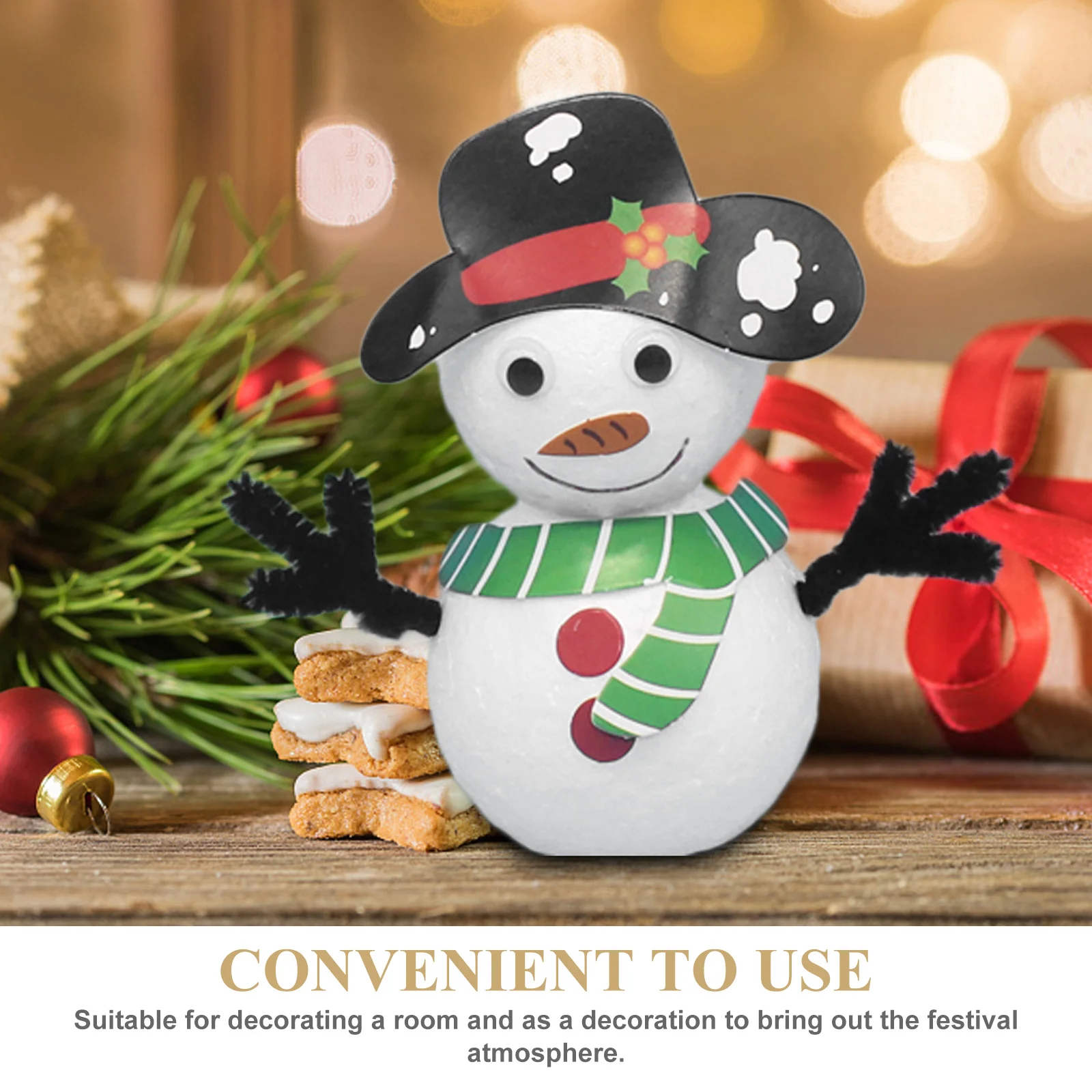 10 PCS Snowman Model Kids Toys DIY Material Polystyrene Ornament Xmas Adornment Balls Children