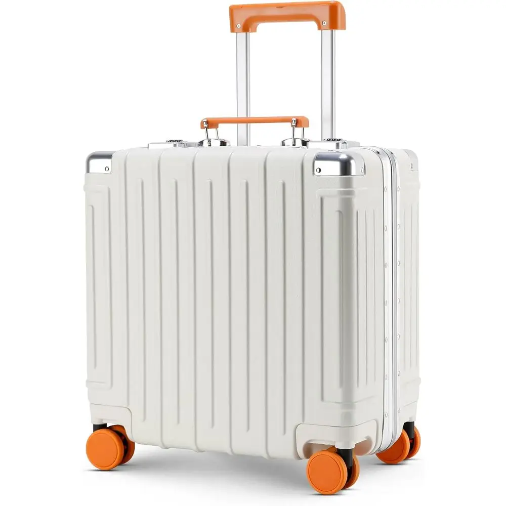 أمتعة دوارة صلبة معتمدة من TSA مقاس 18 بوصة مع حامل USB وحامل أكواب، حقيبة حمل خفيفة الوزن ذات 8 عجلات #2