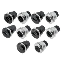 1 Uds. Módulo de enchufe redondo de Metal tipo D RJ45 recto a través de red USB2.0 USB3.0 conector montaje en Panel HDMI CAT6