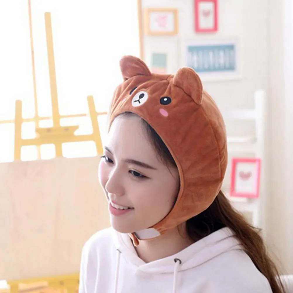 Novelty Animal Headwear Bear Hat One Size Safety Environmental PP Cotton Filler Multipurpose Warm Easter Halloween Christmas