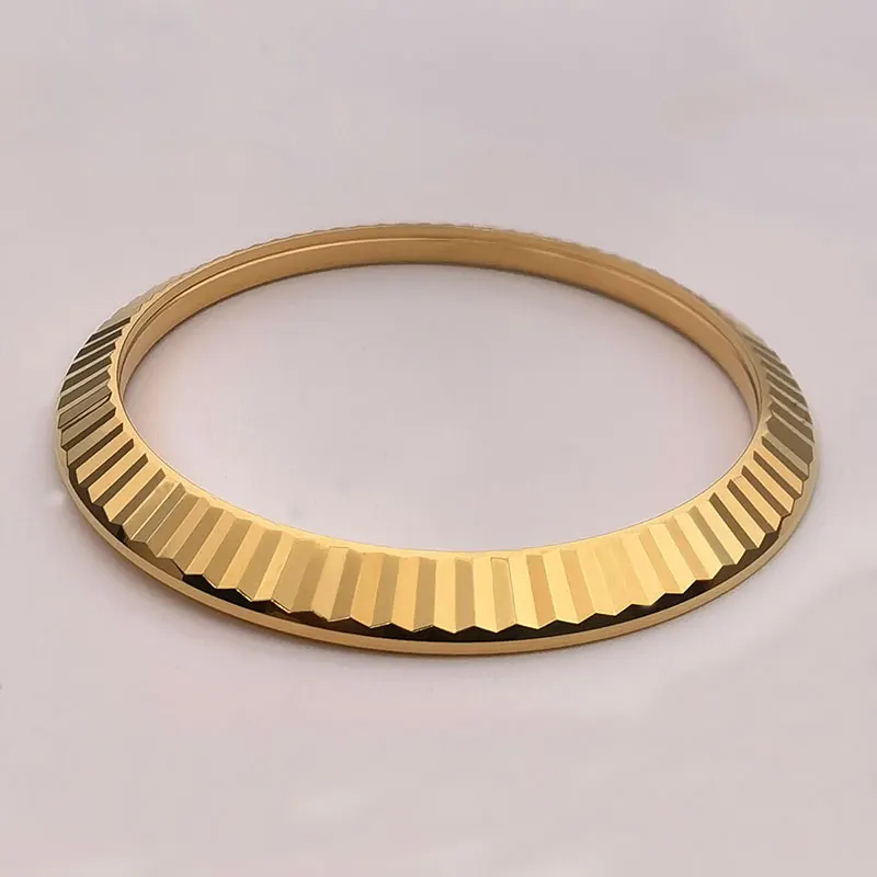 904l Steel Gold Color Plated Watch Bezel For RLX 41MM Datejust DJ 126333 126233 116233 Watches, Good Quality Watch Parts
