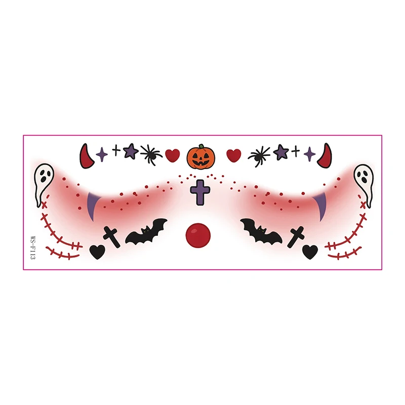 

1pcs Halloween Vampire Bat Fake Freckles Temporary Tattoo Stickers For Child WomanHot Stamping Freckles Makeup Party Face Makeup