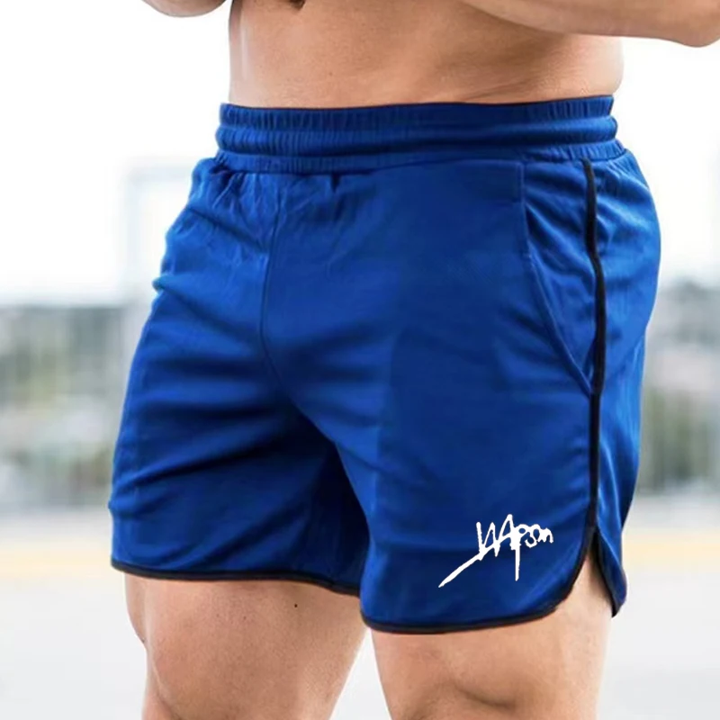 New Fitness Breathable Sports Shorts Running Quick Dry Pants Summer Slim Training Quarter Pants 2024