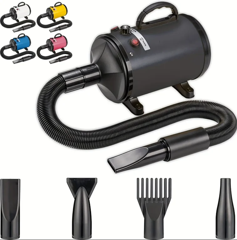 

STLFHigh-Power2200W-2800W Pet HairDryer Quick Silent Drying for Large DogsCats for Grooming Plastic Brushes Included Box Packing