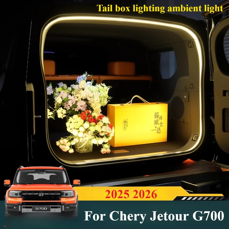 

For Chery Jetour G700 2025 2026 Rear Trunk LED Light Bar Strip Trunk Interior Brightening Decorative Lamp Strip Automatic Light