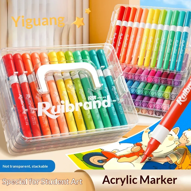 

Acrylic Glitter Markers, Washable No Bleed Overlayable Watercolor Pens, Multi-Colors For All Art & Craft Surfaces Dedicated 48