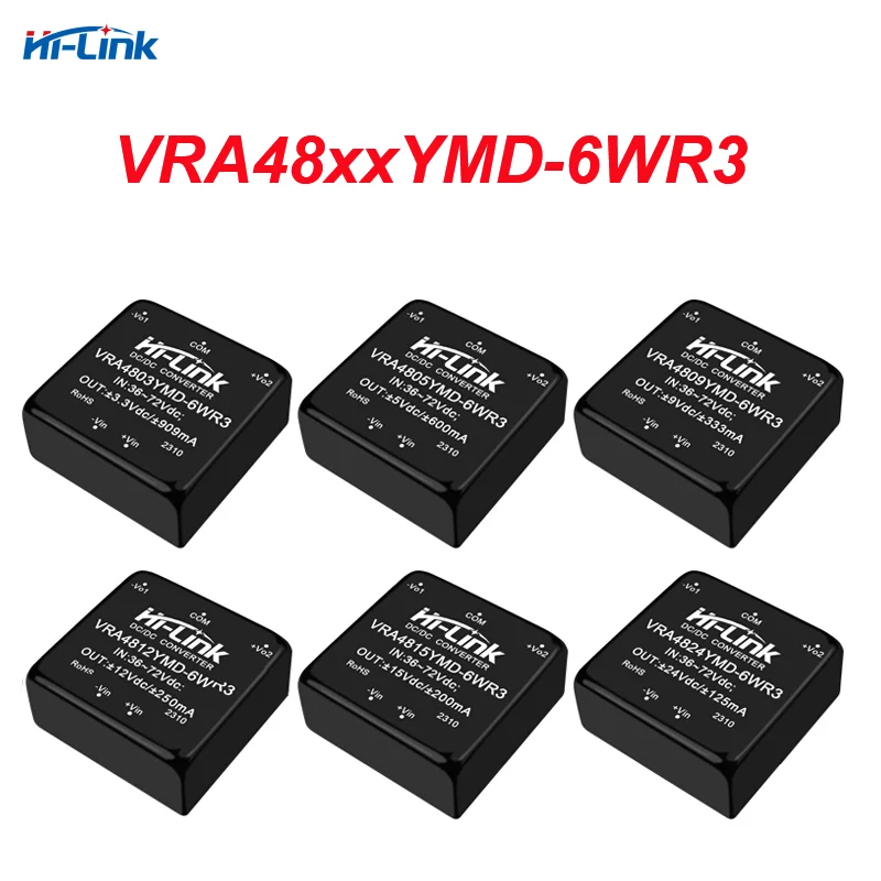 مرحبا لينك منخفضة التكلفة 6 واط 36 ~ 72Vdc VRA4812YMD-6WR3 VRB4805YMD-6WR3 VRB4812YMD-6WR3 DC-DC وحدة إمداد الطاقة