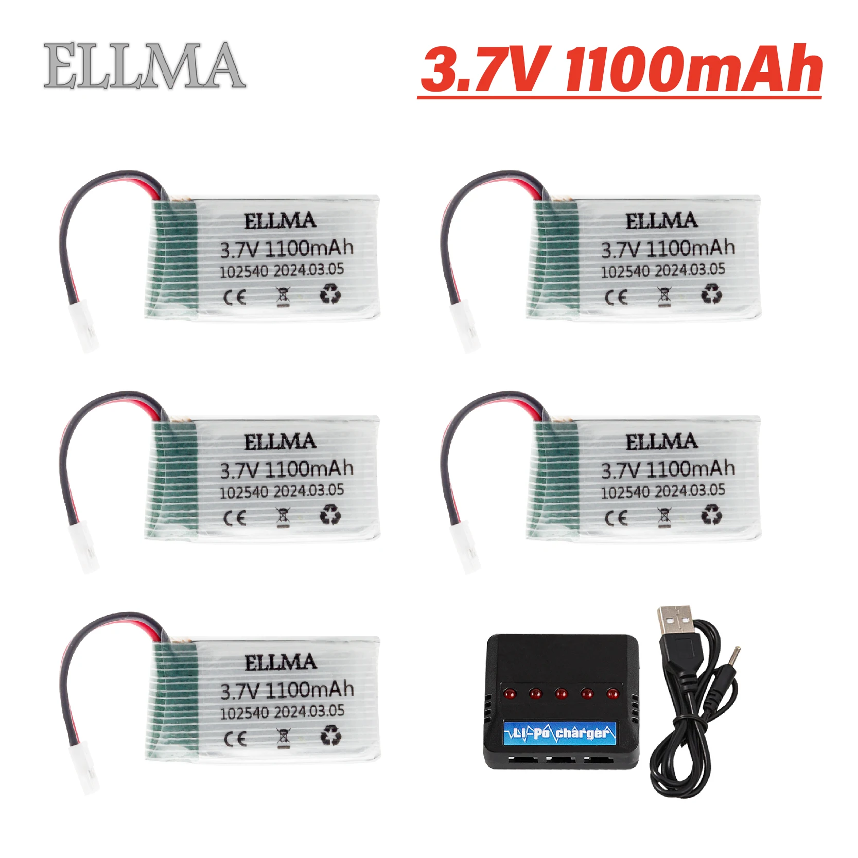 Upgraded Lipo Battery 3.7v 1100mAh RC Drone Quadcopter accessory for Syma X5 X5C X5C-1 X5S X5SW X5SC V931 H5C CX-30 CX-30W