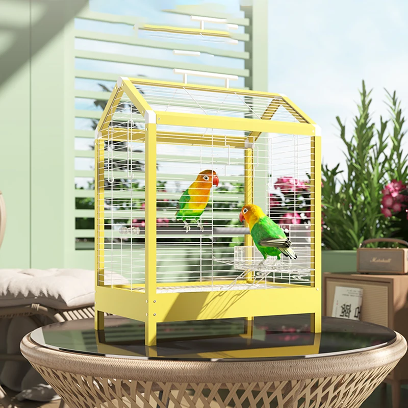 

Parrot Cage Large Bird Breeding Parrots Rabbits Chinchilla Transport House Canary Cages Birds Luxury gaiola Cages Pet Metal