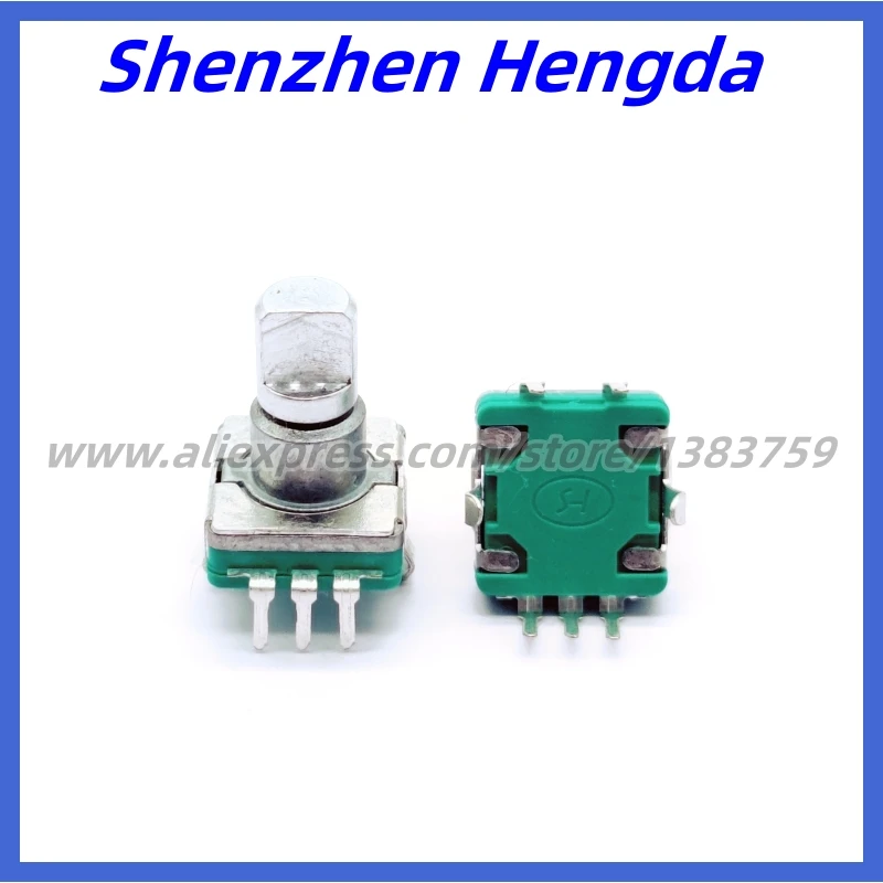 1PCS EC11 Thin Rotary Encoder With Button 30 Positioning 15 Pulse 12.5mm Half Axis Audio Digital Potentiometer 5-Pins