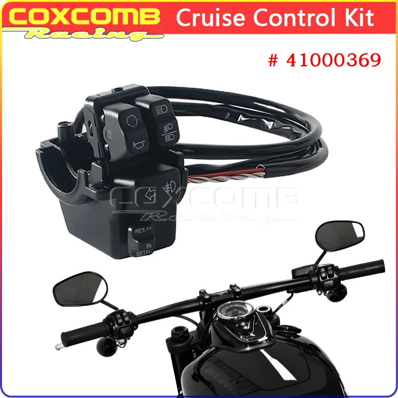 Motorcycle 41000369 Electronic Cruise Control Kit With AUX Lamp Switch For Harley Softail 2016-2024 FLHCS FLDE FXBB FXLRS FXLRST