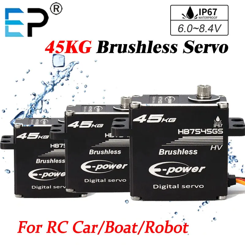 

E-POWERRC 45KG Brushless Servo 180 270 Aluminium Case Waterproof Digital Metal Gear HV Coreless For 1/8 RC Crawler Car Parts Toy