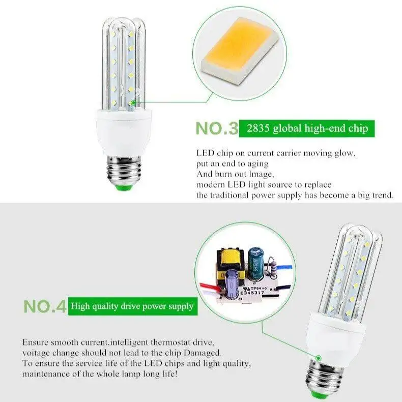 3 واط 5 واط 7 واط 9 واط 12 واط 85-265 فولت توفير الطاقة E27 LED مصلحة الارصاد الجوية 2835 الذرة مصابيح كهربائية الفلورسنت النيون الأضواء الكاشفة مصابيح المنزل 360 درجة الإضاءة