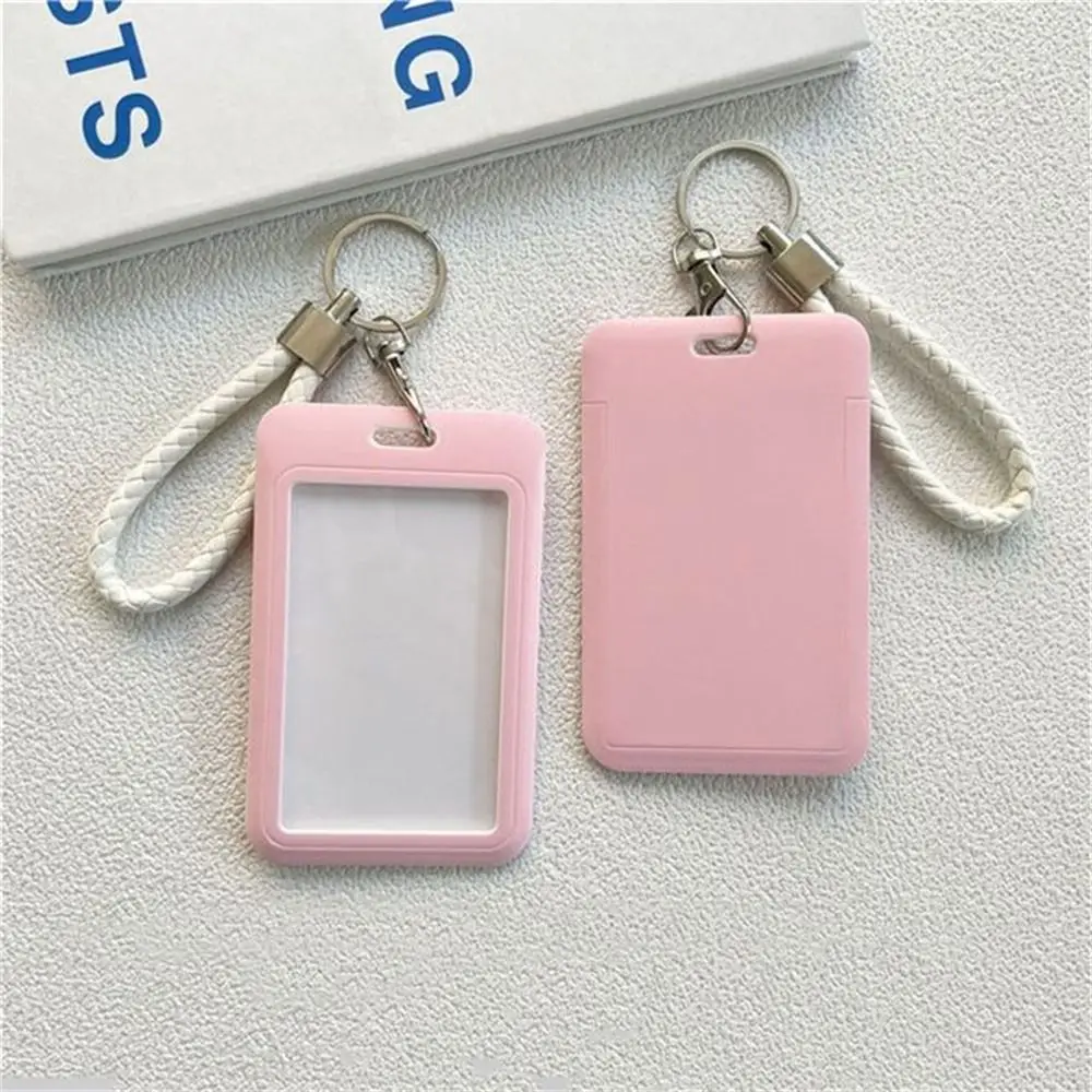 Student Office Key Chain Credit Card Work Card Keyring ID Card Protective ID Card Holders Bus Card Cover Badge Holders