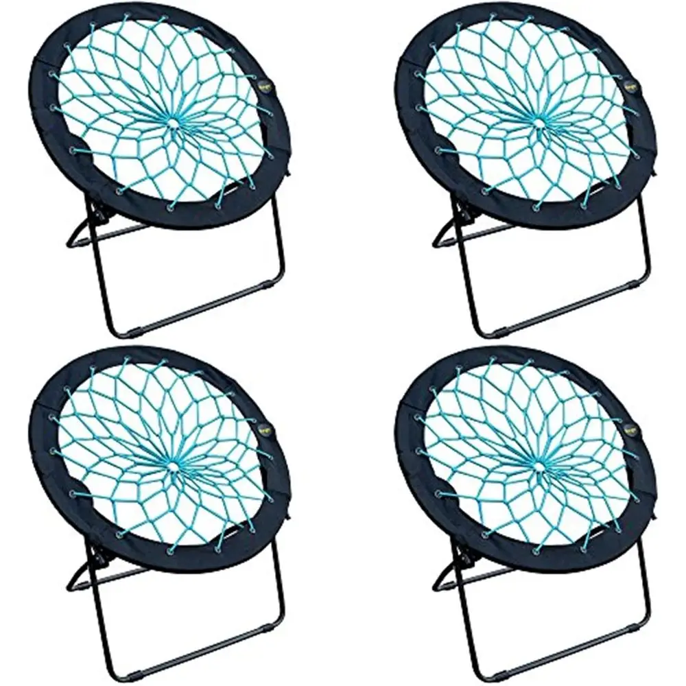 Collapsible 32 Bungee Chair Set of 4 - Lightweight Portable Seating for Teens, Adults, Dorms, Bedrooms, Camping & Gaming - 225lb