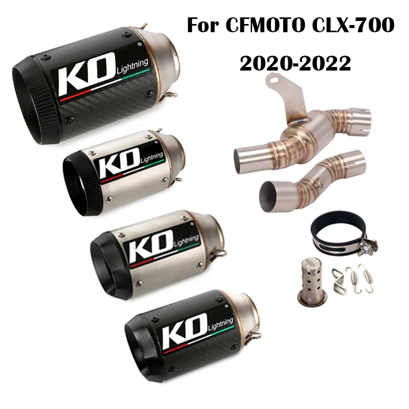 

Exhaust System For CFMOTO CLX-700 2020-2023 Slip On 51mm Motorcycle Escap Original Mid Steel Connect Link DB Killer