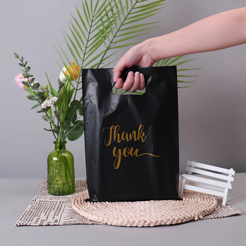 10/50/100 Stück Dankeschön-Geschenktüte aus Kunststoff, Einkaufstasche, Süßigkeitentüten, Geburtstag, Hochzeit, Party, Gastgeschenke, Süßigkeiten-Plätzchenverpackungen – Detail 1