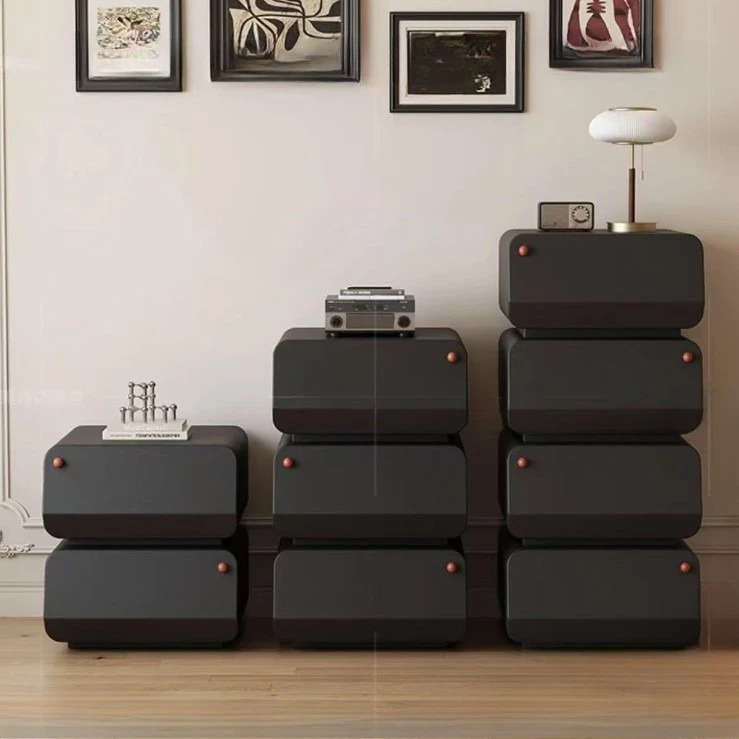 

French retro chest black light luxury solid wood simple sofa side cabinet storage storage bedroom bedside