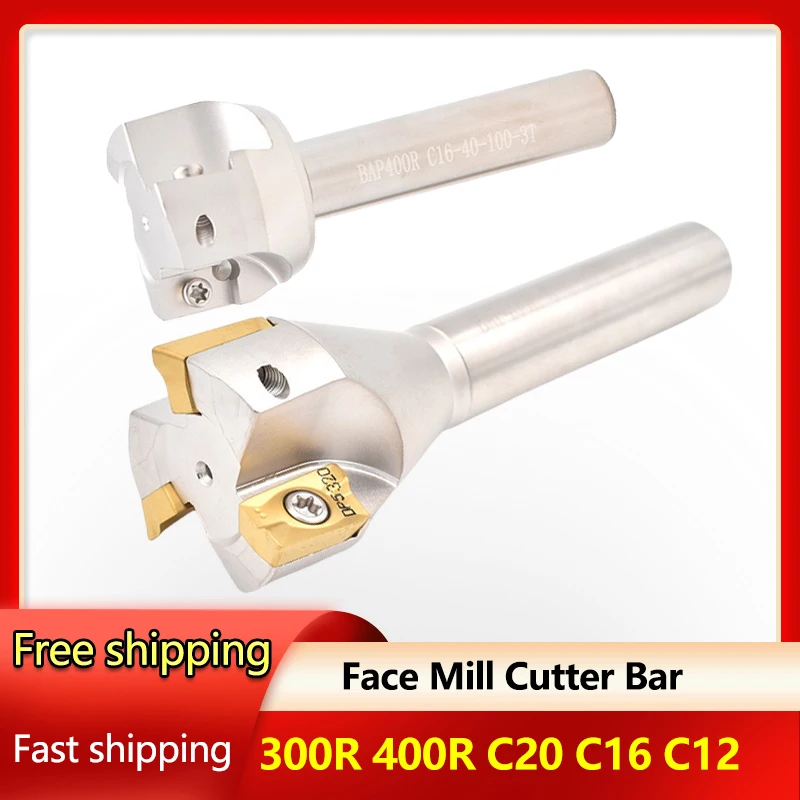 400R Cutter Bar 300R Cutter Head Plain Milling Machine Straight Shank C20 C16 C12 Flat Right Angle Cutting rod APMT1604 Milling