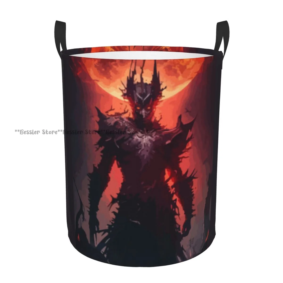 Knight Rising From The Forest With Full Moon Laundry Basket Folding Dirty Clothes Toys Storage Bucket Household