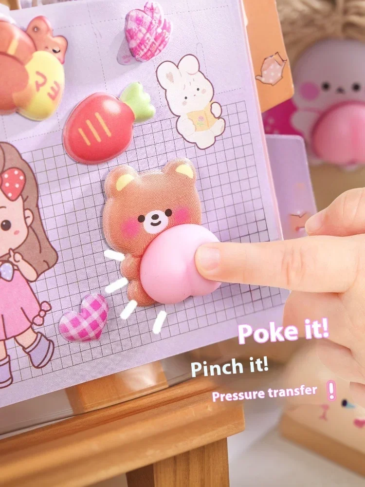 3D süße Hase Pfirsich Aufkleber Kawaii Tiere Aufkleber – Squishy Fidget DIY Aufkleber für Handyhülle Scrapbook, lustiges Stressabbau-Geschenk – Detail 7