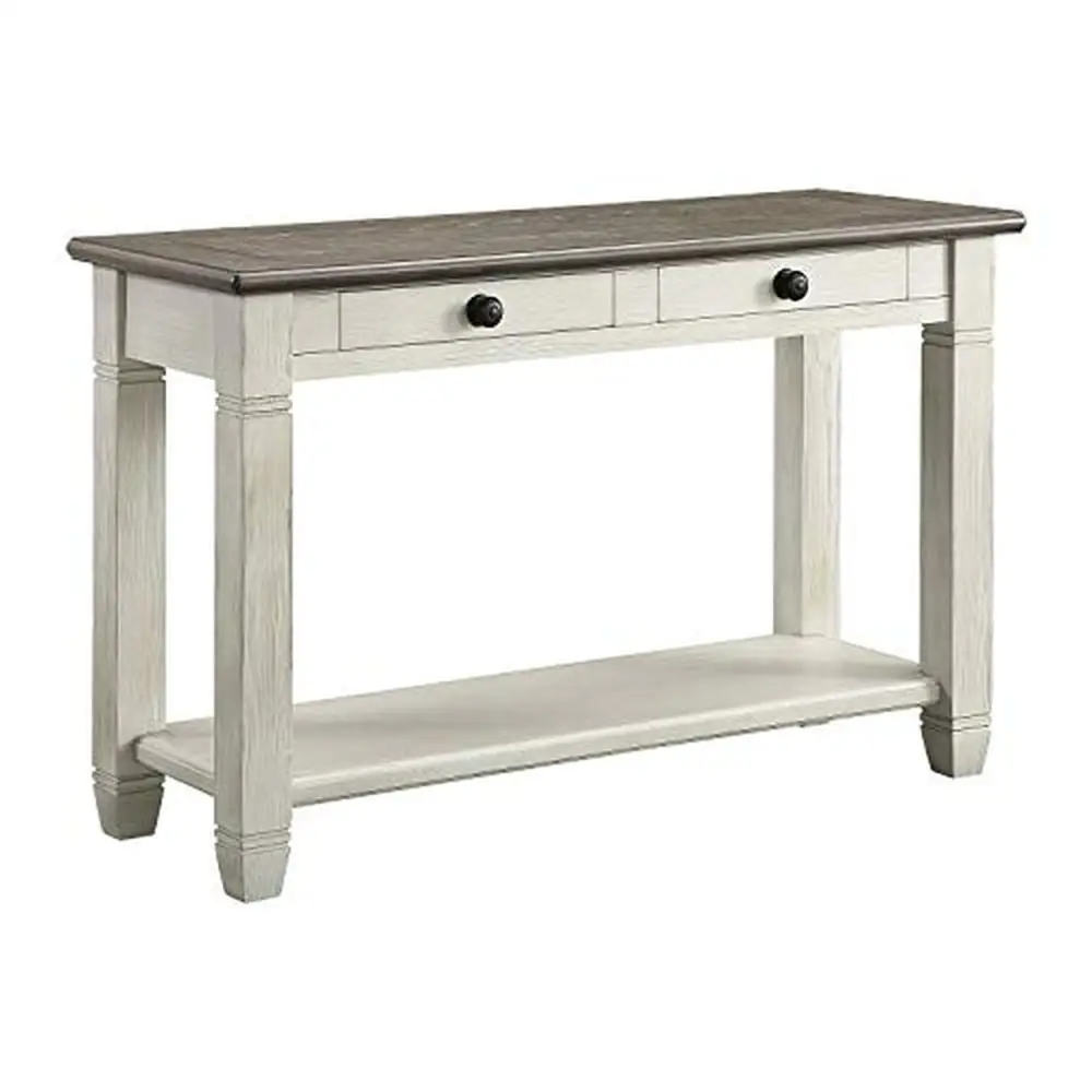 Rustic Two Tone Wood 2-Drawer Sofa Table 48