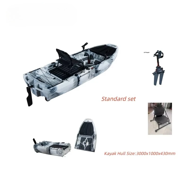 Airo Popular 2 in 1 Detachable Fin Pedal Sea Fishing Kayak Modular with Live Fish Hatch for Easy Transportation Plastic 1 Person