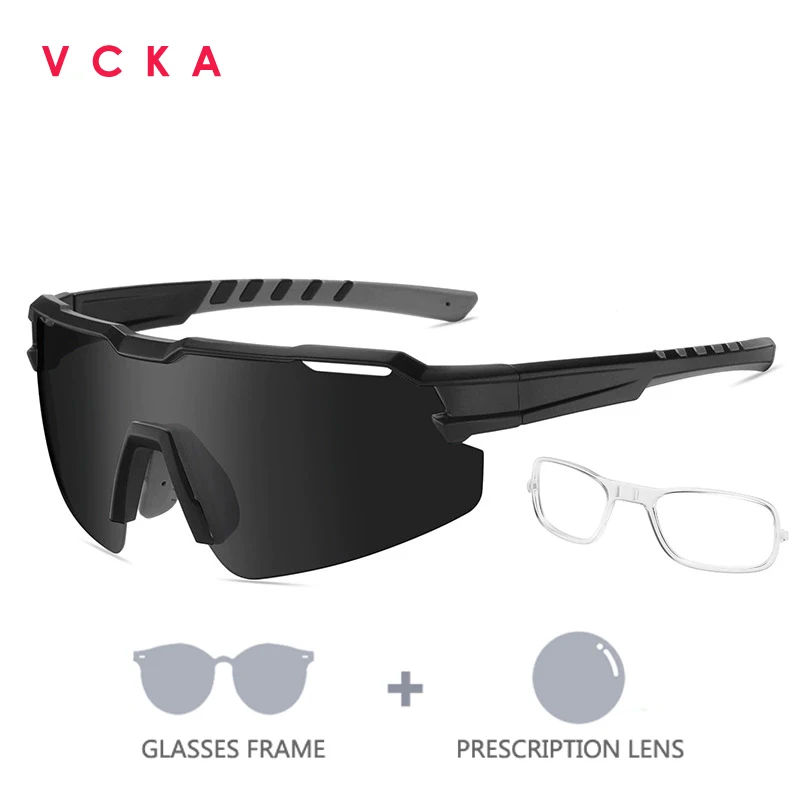

VCKA Half Frame Polarized Sports Myopia/Hyperopia Sunglasses 2026 TR90 Men Women Glasses Optics Outdoors Prescription Goggles