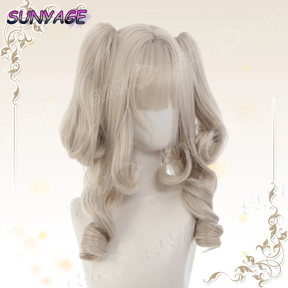 الاصطناعية الأميرة قص مزدوجة ذيل حصان لوليتا شعر مستعار مع الانفجارات فتاة معلقة الأذن أرنب الرومانية لفة تأثيري هالوين شعر مستعار Harajuku