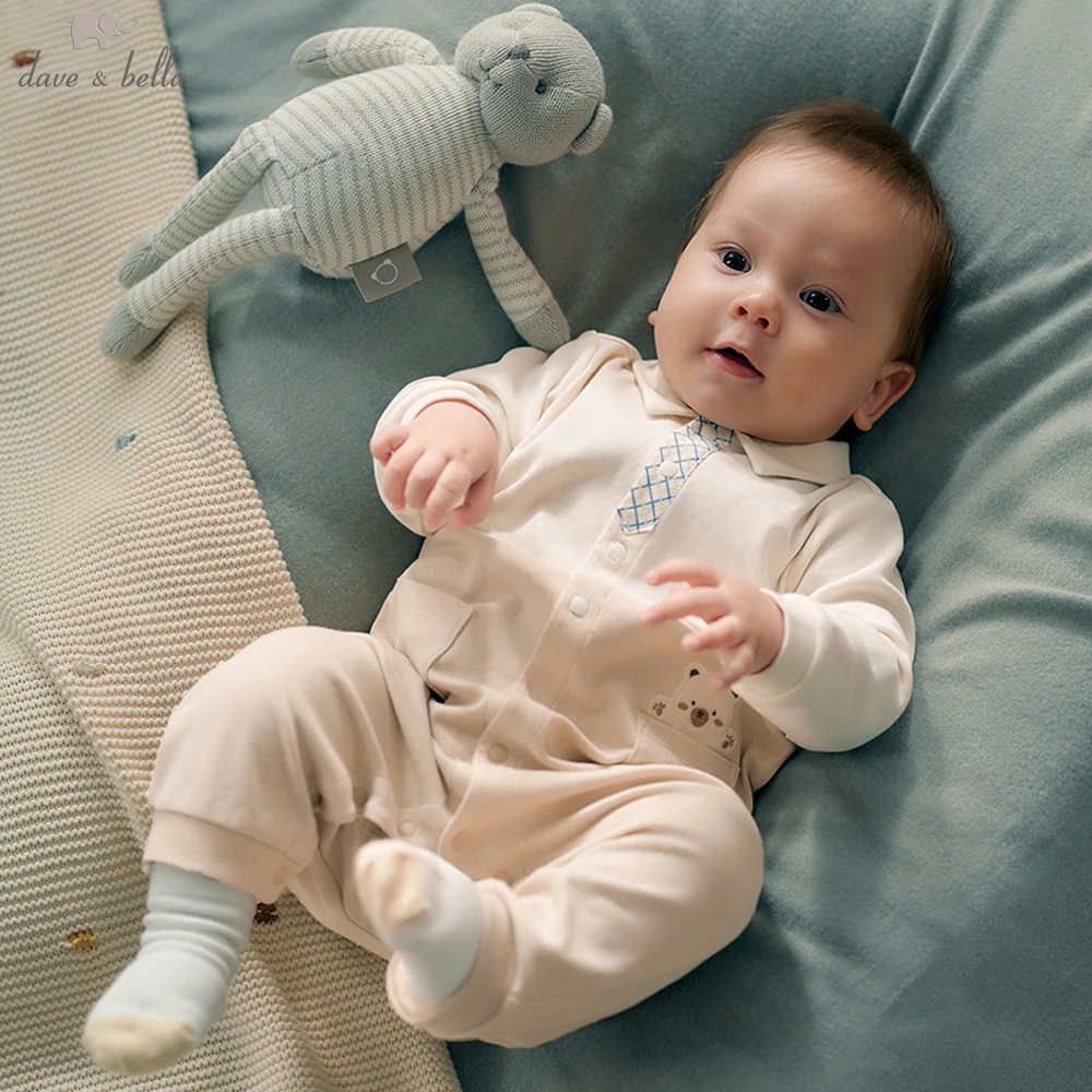 Dave Bella Baby Jumpsuit Boys Autumn Spring Romper Gentle Long Sleeve Cotton 3-24 Monthes Newborn Creeper DB3253000