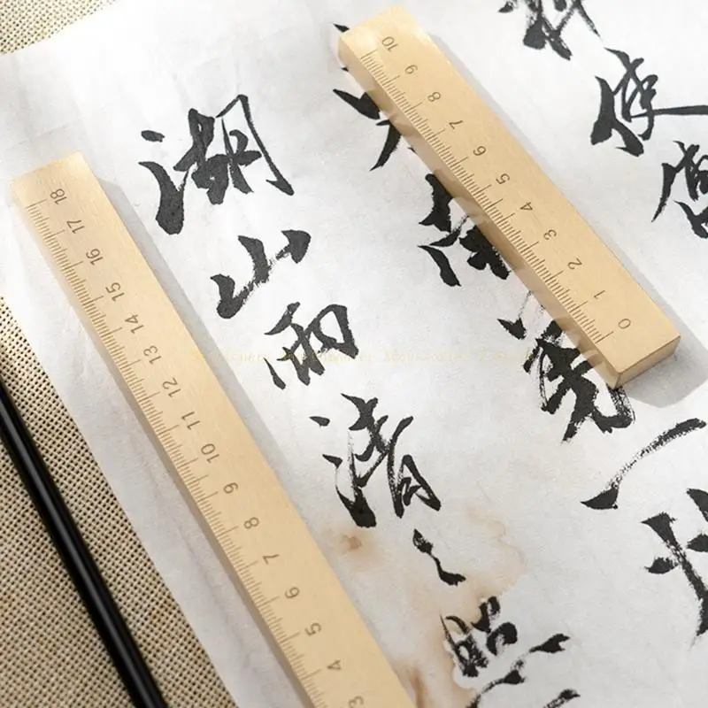 ثقالة ورق نحاسية عتيقة مع مسطرة قياس #4