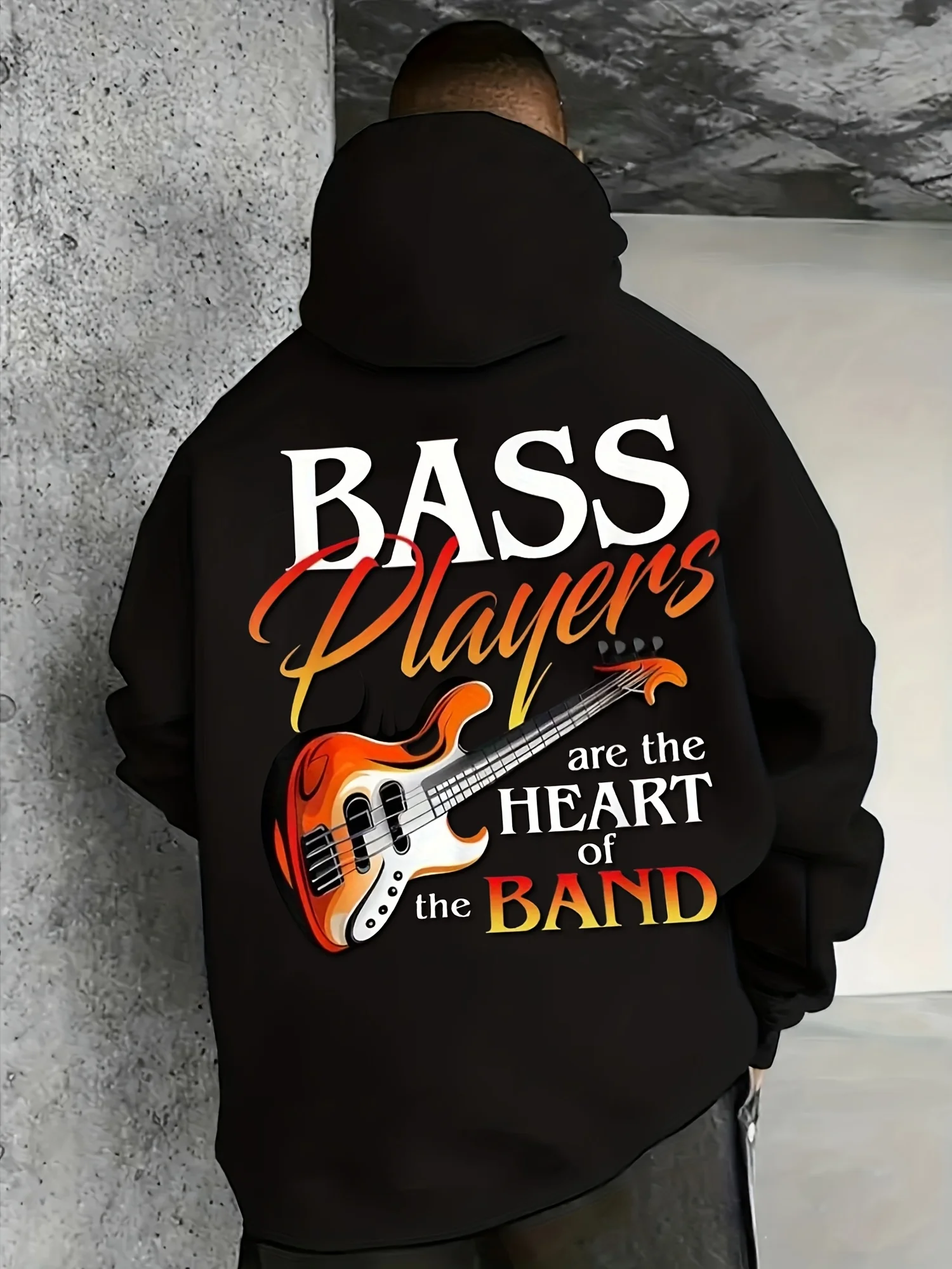 Men's Casual Hoodie, Music Enthusiasts, Graphic Design, Performance Style, Long-Sleeve Pullover, Casual Plus Size