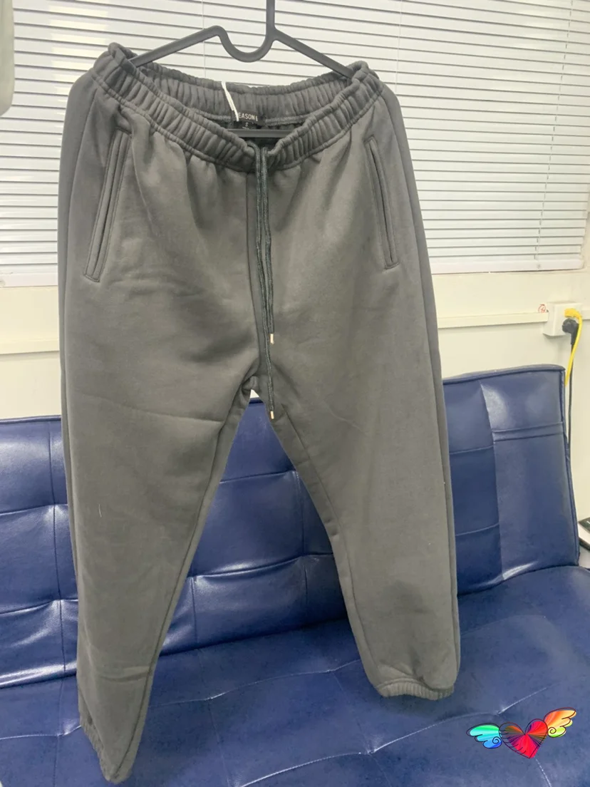 

2023Fw Hip Hop Season 6 Fleece Sweatpants Men Women Thickened Kanye West Pants Drawstring Ye Pocket Trousers