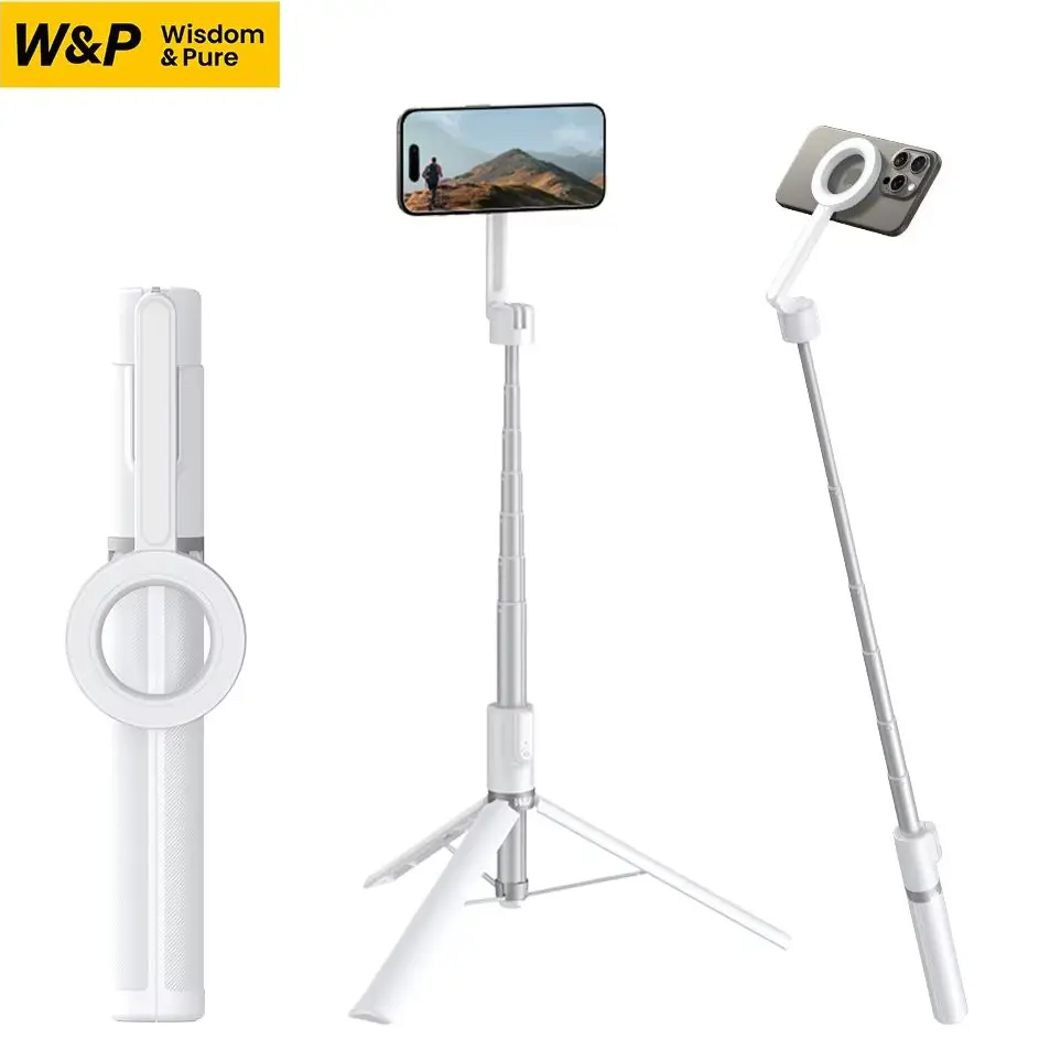 

W&P Magnetic Selfie Stick Tripod 54inch Portable Travel MagSafe 360° Rotation Handheld Anti-shake for iPhone Samsung Huawei