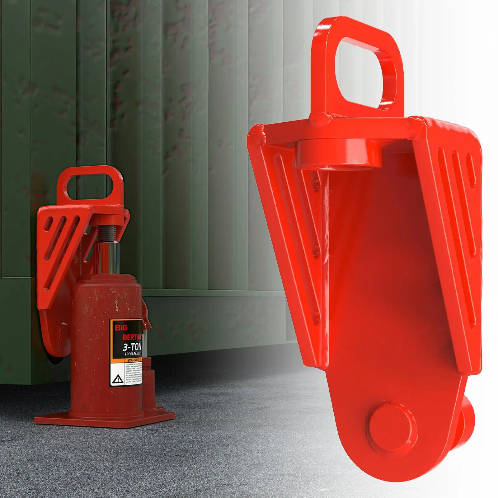 

Graded shipping container jack lugs with portable U-handle