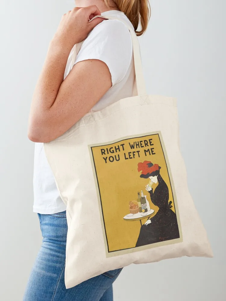 Right Where You Left Me Vintage Poster Tote Bag foldable reusable bag tote bag women