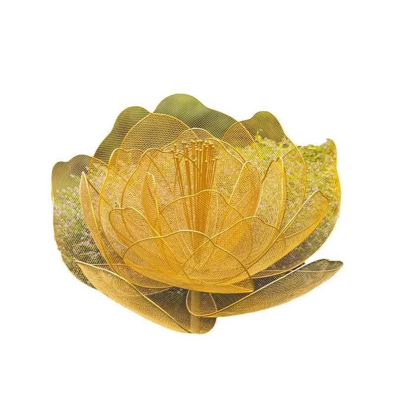 

Public garden landscape metal wrought steel hollow butterfly dandelion , sika deer community ornament