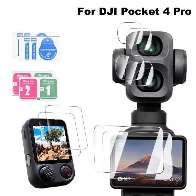 Tempered Glass Screen Protector 9H HD Anti-Scratch Anti-Fingerprint Film for DJI Osmo Pocket 4 Pro Gimbal Camera Accessories