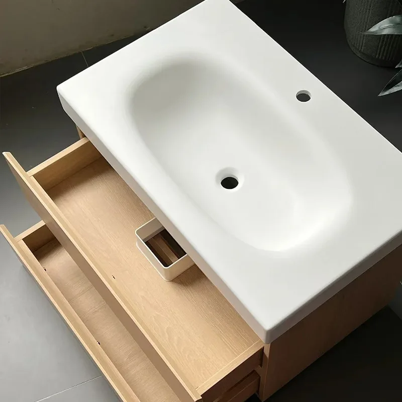 

Cream wind bathroom cabinet integrated basin combination washbasin pure acrylic basin
