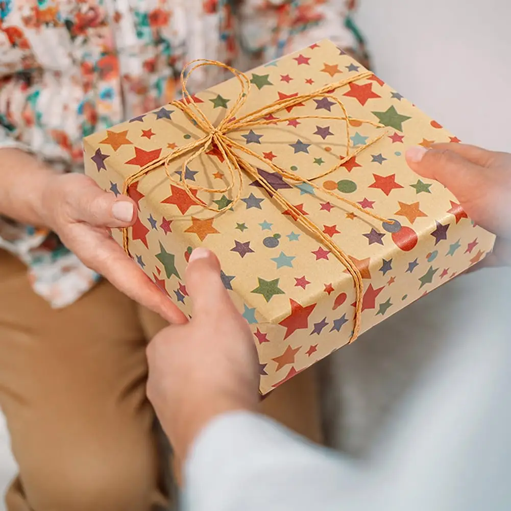 1 Roll 17 Inch X 120 Inch Birthday Wrapping Paper, Gift Wrapping Paper Roll, Kraft Wrapping Paper view 6