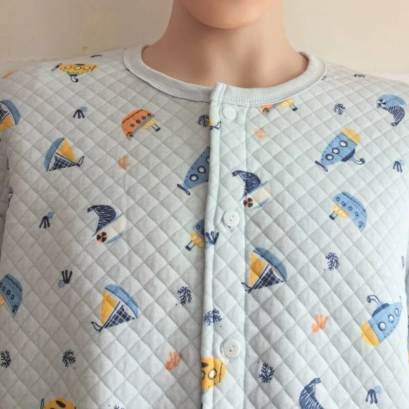 

Adult Jumpsuit Plus Size Thicken Cotton Cute Cartoon Print Open Crotch ABDL Bodysuit Autumn Winter Warm DDLG Onesie Pajamas